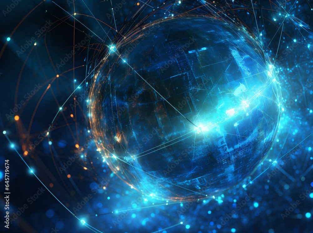 Aufkleber internet planet map cyberspace global globe network connection technology earth. generative ai.