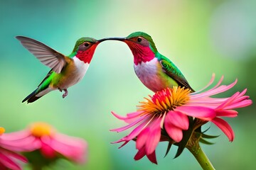 Fototapeta premium hummingbird and flower