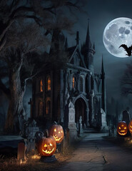 Silver Moonlight - A Spooky Halloween at the Eerie Graveyard and Haunted Mansion