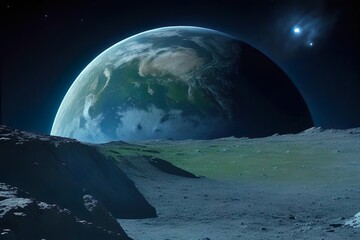 Earthrise - A Breathtaking View of Our Blue and Green Jewel from the Moon's Surface