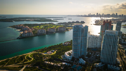 Miami south beach aerial cityscape skyline 