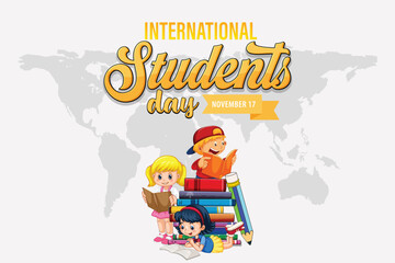 Fototapeta premium Free vector flat international students day concept