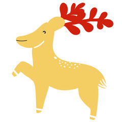 reindeer with christmas tree