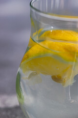 Pure water with lemon slice