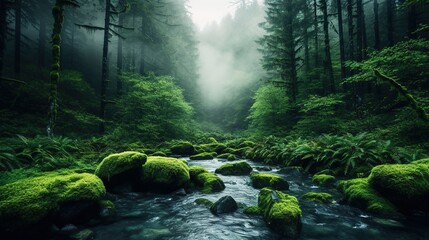 Obraz premium stream in the forest