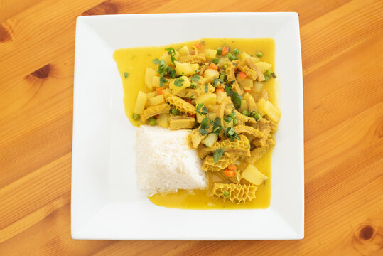 Peruvian Cau Cau Stew with Tripe, Potatoes and Yellow Chili
