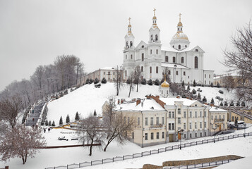 Cathedral of Dormition - Assumption cathedral and monastery of Holy Spirit in Vitebsk. Belarus