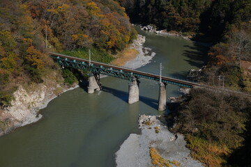 Fototapeta premium 天竜峡_JR_鉄道