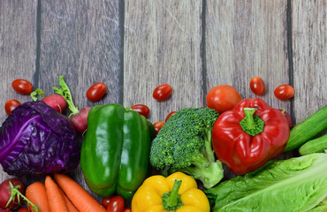 Healthy food background, healthy vegetarian food in paper bags, fruits and vegetables, banner copy space, supermarket shopping, food and clean vegetarian diet concept, organic fruits and vegetables co