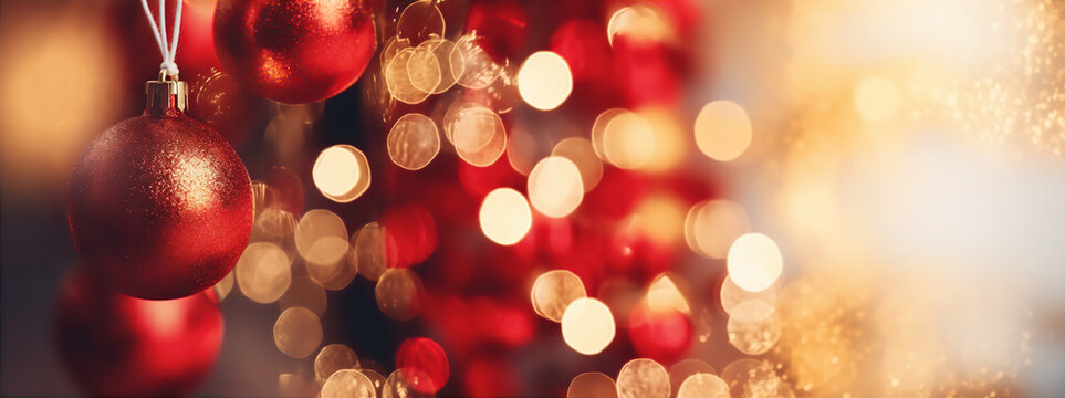 Red Gold Warm Bokeh Christmas Festive Fairy Lights Light Leaks Background Illustration