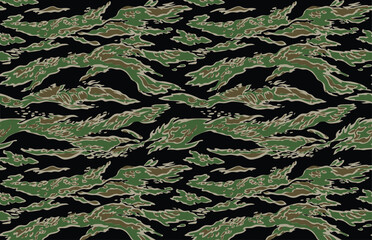Tigerstripe Camouflage Vector Seamless Pattern 