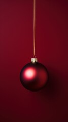 Naklejka na ściany i meble dark red christmas tree bauble