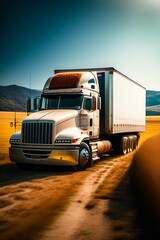 Naklejka premium truck on the highway