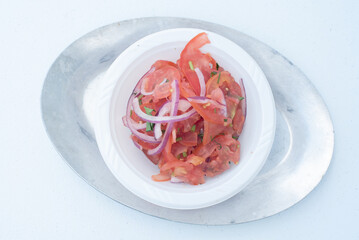 Uzbek tomatoes onion salad