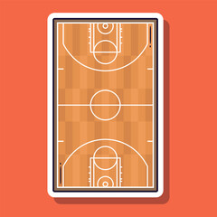 Basketball cartoon vector illustration sticker. Vector eps 10