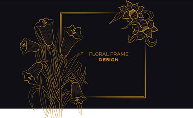 Decorative Floral golden border . Vintage calligraphic corners and borders. ornamental Border, ornaments. Wedding frame, invitation card, menu, picture borders, decor. Vector floral frame Design.