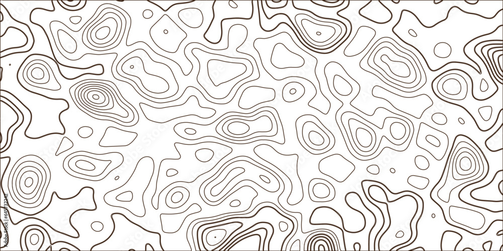 Fototapete Abstract Retro topographic map. abstract Line topography map design background .Modern design with White background with topographic wavy pattern design. Contour maps. Vector illustration.
