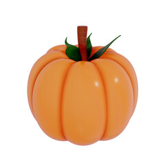 Autumn pumpkin clip art 3d Thanksgiving and harvest day on transparent background. 