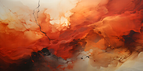 Mixture of paints forming an abstract background. Autumn colors.