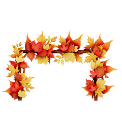 Autumn frame clip art 3d thanksgiving and harvest day on transparent background. 