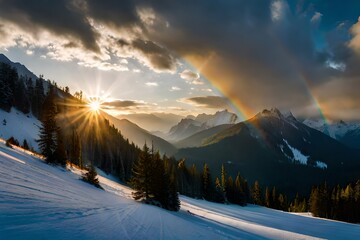 sunrise in the mountains