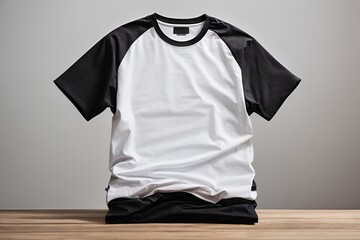 Black-white t-shirt with short sleeve mockup