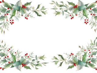Christmas background with hollly leaves