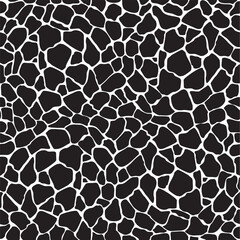 Seamless pattern with organic abstract motifs in black and white. Vector illustration.