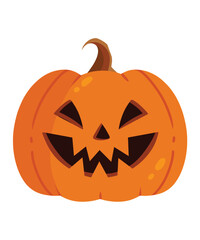Flat illustration evil Halloween pumpkin