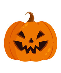 Flat illustration evil Halloween pumpkin