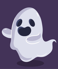 Flat vector illustration ghost character