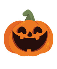 Flat vector illustration Halloween happy pumpkin