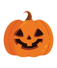 Fototapeta premium Flat vector illustration Halloween pumpkin