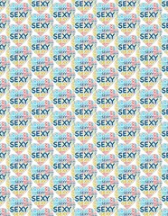 Sexy words with heart wrapping pattern