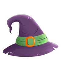 Flat vector witch hat illustration