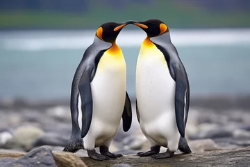Fotobehang Pair of king penguins in the wild © Veniamin Kraskov