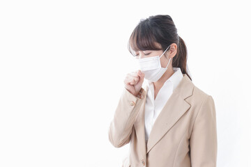 風邪をひいたビジネスウーマン