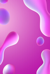 Abstract blue and purple liquid wavy shapes futuristic banner. Glowing retro waves vector background