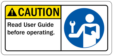 Read manual instruction sign and label
