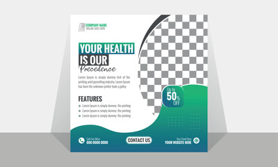 vector medical social media post design or modern web banner 