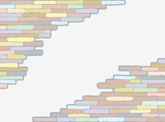 Background pieces of pastel brick wall