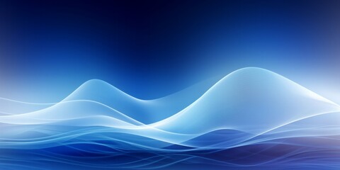 Abstract Blue Wave Wallpaper in a Contemporary Precisionist Style
