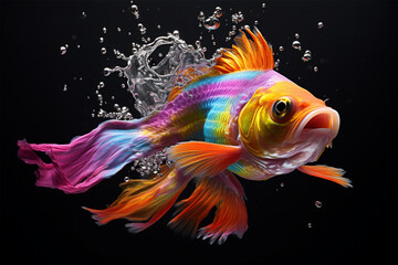 Rainbow Fish - obrazy, fototapety, plakaty