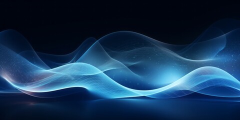 Abstract Blue Wave Wallpaper in a Contemporary Precisionist Style