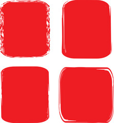 Vector label brush shape box color red.