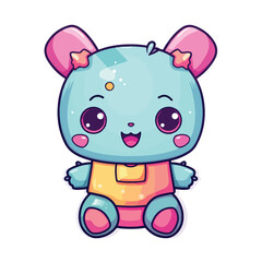 Batt shirt design graphic, cute happy kawaii style