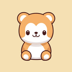 Bear tshirt design graphic, cute happy kawaii style
