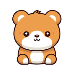 Bear tshirt design graphic, cute happy kawaii style