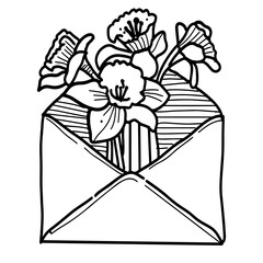 envelope and flower wedding