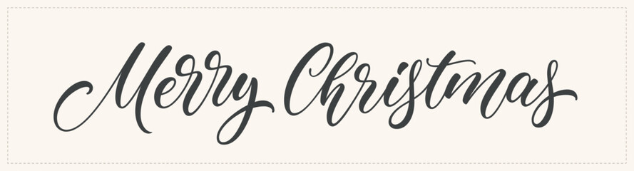 Fototapeta na wymiar Merry Christmas hand lettering design for banner, poster, greeting card, invitation card. Vector holiday calligraphy. Merry Christmas text design.